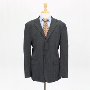 Jil Sander 44L Gray Solid 3-Button Sport Coat Blazer Jacket V199